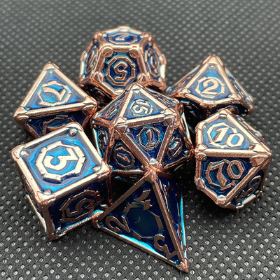 Özel Metal Multi-Face Dice Dnd Rpg Coc Masaüstü Oyunu Taşınabilir