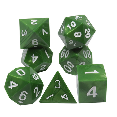 Yeşil Mermer Doğal reçine RPG Dice Multi - Noodle Dnd Dice Set