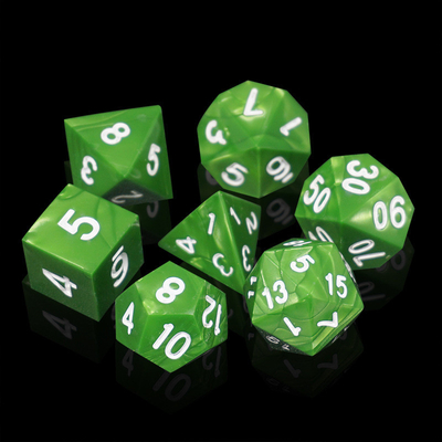 Yeşil Mermer Doğal reçine RPG Dice Multi - Noodle Dnd Dice Set