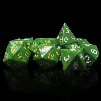 Yeşil Mermer Doğal reçine RPG Dice Multi - Noodle Dnd Dice Set