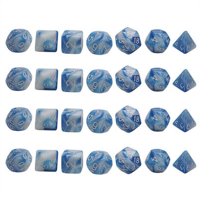 Mavi Mermer Doğal reçin RPG Dice Karakter Oyunları El yapımı
