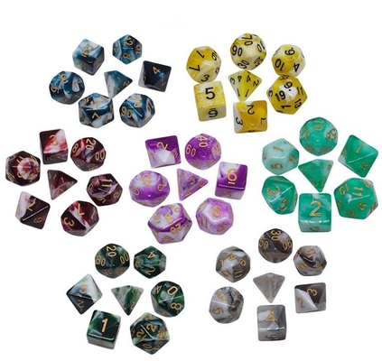Mavi Mermer Doğal reçin RPG Dice Karakter Oyunları El yapımı