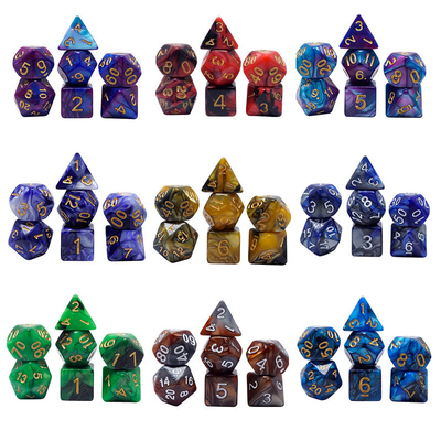 Mavi Mermer Doğal reçin RPG Dice Karakter Oyunları El yapımı
