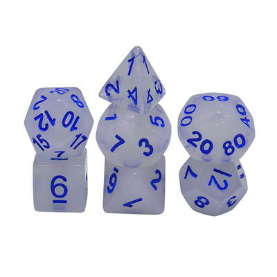 Yumuşak Kristal reçine RPG Dice El sanatı reçine çokgenli zar