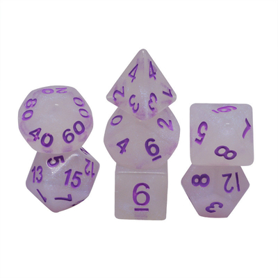 Yumuşak Kristal reçine RPG Dice El sanatı reçine çokgenli zar
