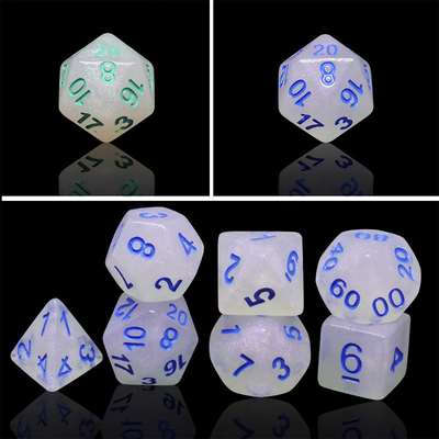 Yumuşak Kristal reçine RPG Dice El sanatı reçine çokgenli zar