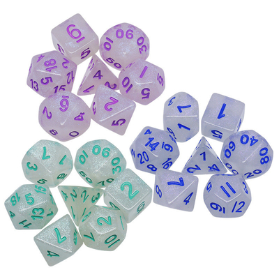 Yumuşak Kristal reçine RPG Dice El sanatı reçine çokgenli zar