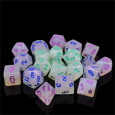 Yumuşak Kristal reçine RPG Dice El sanatı reçine çokgenli zar