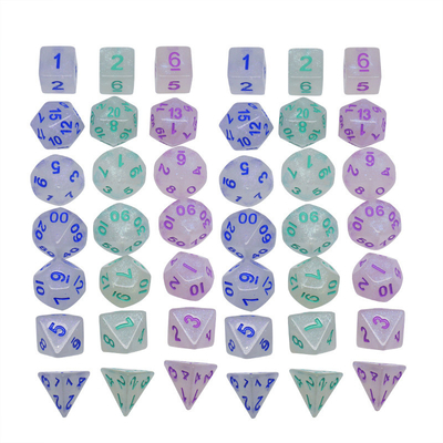 Yumuşak Kristal reçine RPG Dice El sanatı reçine çokgenli zar