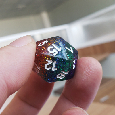 Shin Golden Powder Rainbow Resin Boarding Dice Set Ejderha ve Zindan
