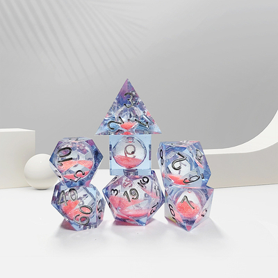 Pembe Akış Kumları Mavi Kristal reçine zarı Çok taraflı El yapımı