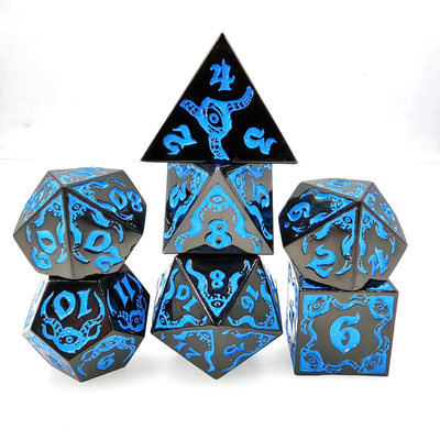 Devil's Eye rol yapma metal çok yönlü zar seti TRPG COC DND