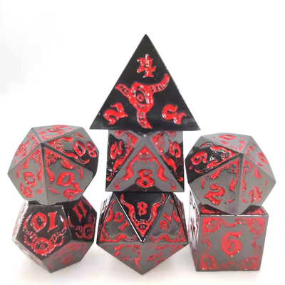 Devil's Eye rol yapma metal çok yönlü zar seti TRPG COC DND