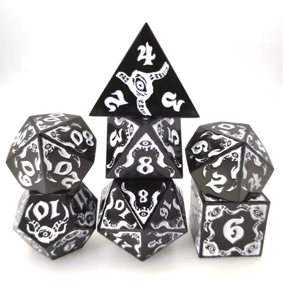 Devil's Eye rol yapma metal çok yönlü zar seti TRPG COC DND