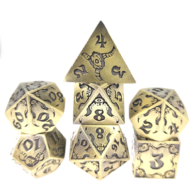 Devil's Eye rol yapma metal çok yönlü zar seti TRPG COC DND