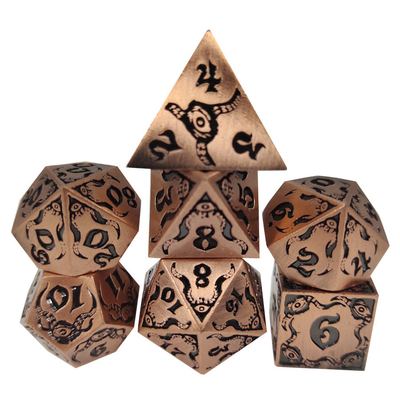 Devil's Eye rol yapma metal çok yönlü zar seti TRPG COC DND