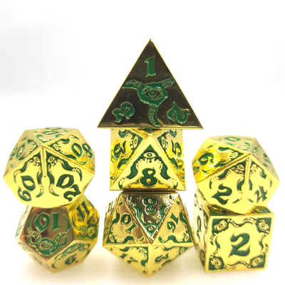 Devil's Eye rol yapma metal çok yönlü zar seti TRPG COC DND