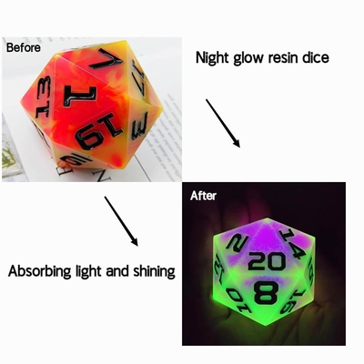 Tek taraflı 20 taraflı Parlak reçine oyunu zar DND COC TRPG