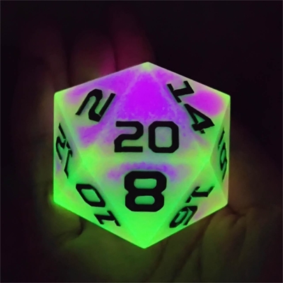 Tek taraflı 20 taraflı Parlak reçine oyunu zar DND COC TRPG
