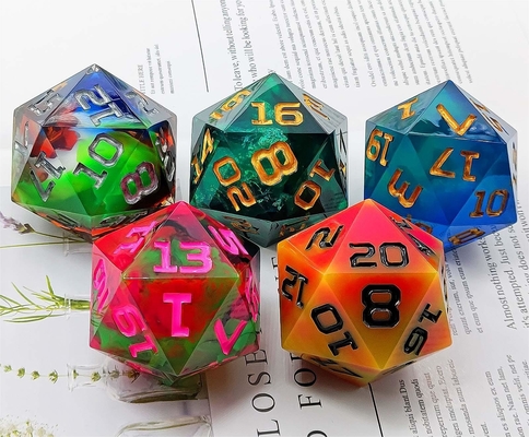 Tek taraflı 20 taraflı Parlak reçine oyunu zar DND COC TRPG
