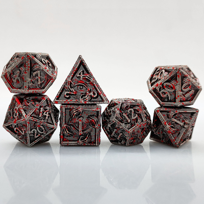 Lüks Metal Çoklu Çöp 8 Etkin Renkli TRPG Zindan ve Ejderhalar Dnd Metal Çöp Set