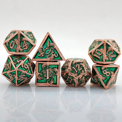 Lüks Metal Çoklu Çöp 8 Etkin Renkli TRPG Zindan ve Ejderhalar Dnd Metal Çöp Set