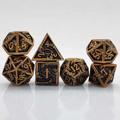 Lüks Metal Çoklu Çöp 8 Etkin Renkli TRPG Zindan ve Ejderhalar Dnd Metal Çöp Set