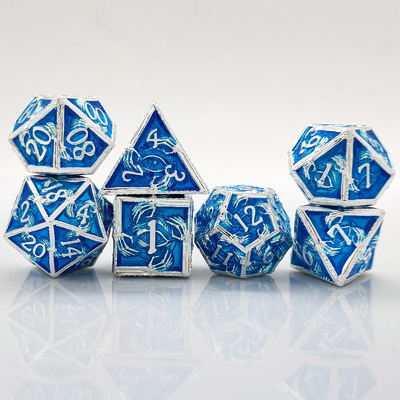Lüks Metal Çoklu Çöp 8 Etkin Renkli TRPG Zindan ve Ejderhalar Dnd Metal Çöp Set