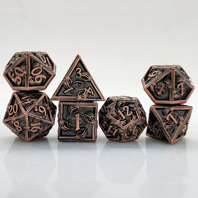 Lüks Metal Çoklu Çöp 8 Etkin Renkli TRPG Zindan ve Ejderhalar Dnd Metal Çöp Set