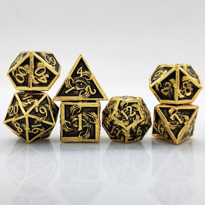 Lüks Metal Çoklu Çöp 8 Etkin Renkli TRPG Zindan ve Ejderhalar Dnd Metal Çöp Set