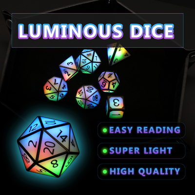 Ultra Uzun Bekleme LED Yeniden Şarj Edilebilir Dice Set Dragon And Dungeon