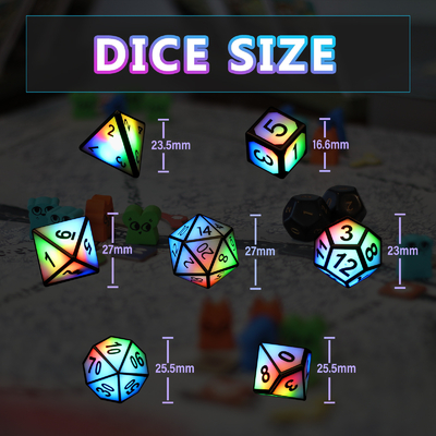 Ultra Uzun Bekleme LED Yeniden Şarj Edilebilir Dice Set Dragon And Dungeon