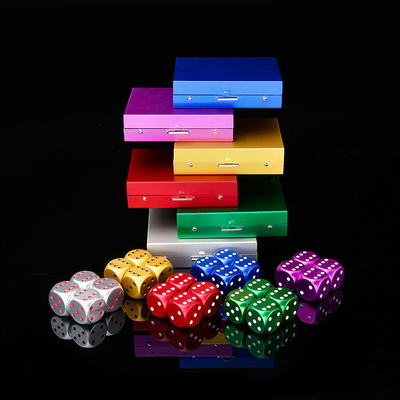 Taşınabilir Yuvarlak 16 mm Renkli Metal Dice Set Yaratıcı Eğlence Alüminyum Alaşım Dice