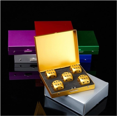 Taşınabilir Yuvarlak 16 mm Renkli Metal Dice Set Yaratıcı Eğlence Alüminyum Alaşım Dice