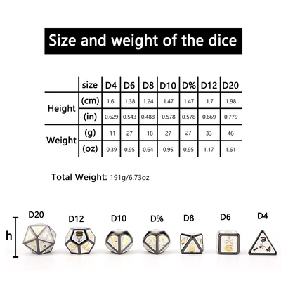 7 Skeleton Dice, Çoklu Yüzlü Dijital Renkli DND Tahta Oyunu, Ejderha ve Zindan