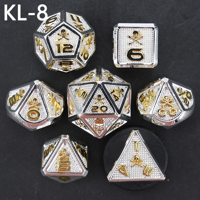 7 Skeleton Dice, Çoklu Yüzlü Dijital Renkli DND Tahta Oyunu, Ejderha ve Zindan