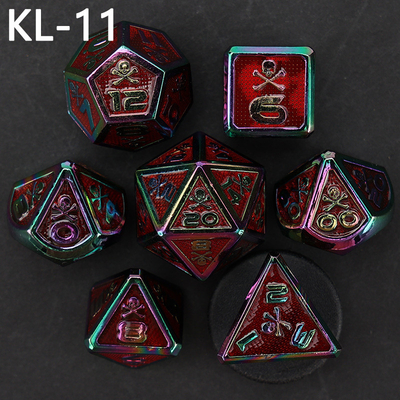 7 Skeleton Dice, Çoklu Yüzlü Dijital Renkli DND Tahta Oyunu, Ejderha ve Zindan
