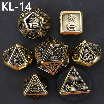 7 Skeleton Dice, Çoklu Yüzlü Dijital Renkli DND Tahta Oyunu, Ejderha ve Zindan