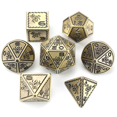 Elektropolatlı Vintage Renkli Ahtapot Metal Dnd Dice Set Ejderha ve Ejderha Satranç Tahta Oyunu Dice