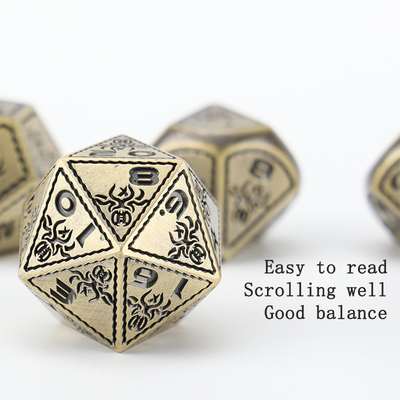 Elektropolatlı Vintage Renkli Ahtapot Metal Dnd Dice Set Ejderha ve Ejderha Satranç Tahta Oyunu Dice