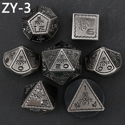 Elektropolatlı Vintage Renkli Ahtapot Metal Dnd Dice Set Ejderha ve Ejderha Satranç Tahta Oyunu Dice