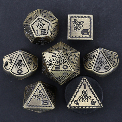 Elektropolatlı Vintage Renkli Ahtapot Metal Dnd Dice Set Ejderha ve Ejderha Satranç Tahta Oyunu Dice