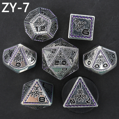 Elektropolatlı Vintage Renkli Ahtapot Metal Dnd Dice Set Ejderha ve Ejderha Satranç Tahta Oyunu Dice