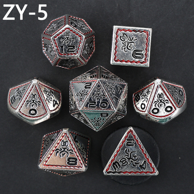 Elektropolatlı Vintage Renkli Ahtapot Metal Dnd Dice Set Ejderha ve Ejderha Satranç Tahta Oyunu Dice