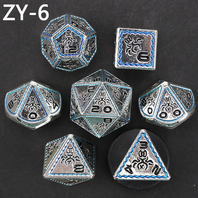 Elektropolatlı Vintage Renkli Ahtapot Metal Dnd Dice Set Ejderha ve Ejderha Satranç Tahta Oyunu Dice