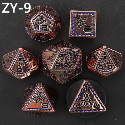 Elektropolatlı Vintage Renkli Ahtapot Metal Dnd Dice Set Ejderha ve Ejderha Satranç Tahta Oyunu Dice