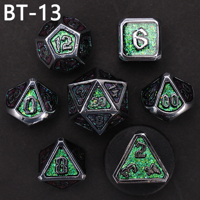Özel metal ve plastik zar D20 oyunu D &amp; D çokgen DND zar seti RPG zar