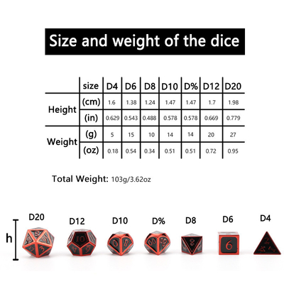 Özel metal katı zar D20 oyunu D &amp; D çokgen DND zar seti RPG zar