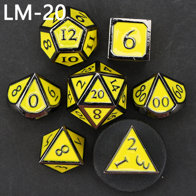 Özel metal katı zar D20 oyunu D &amp; D çokgen DND zar seti RPG zar