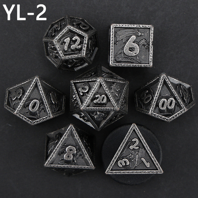 Yeşil DND Ejderha ve Zindan Metal Dice Set Özel Kişiselleştirilmiş Rune Dice Set